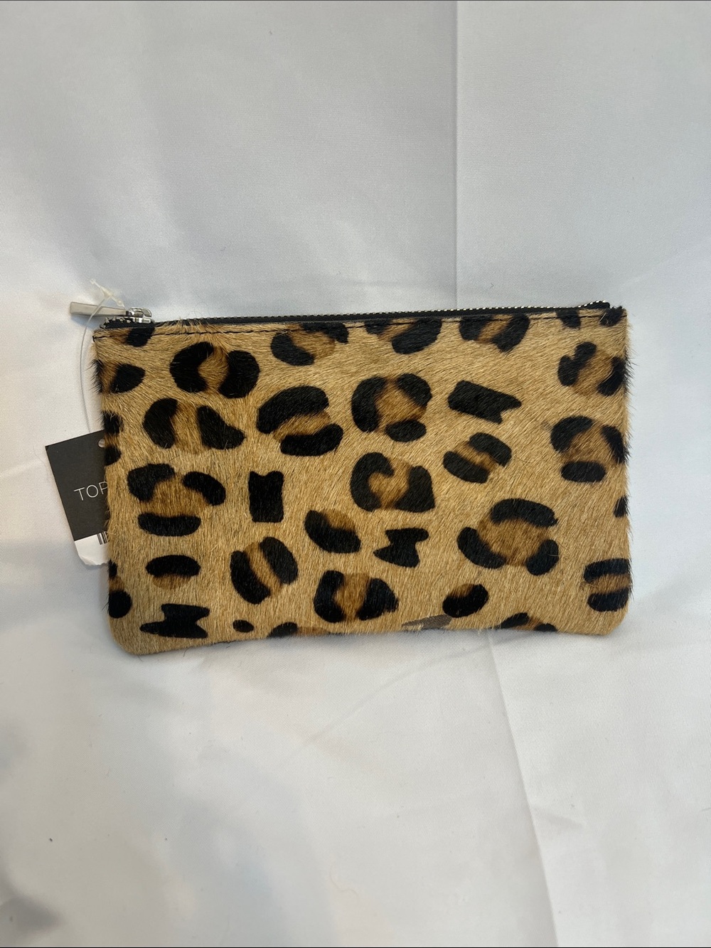 Leopard Print Fur Zip Pouch
